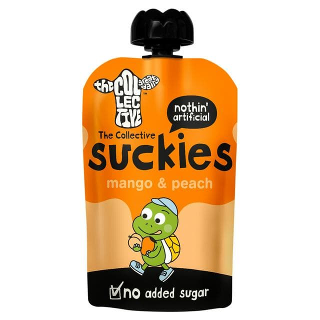 The Collective No Added Sugar Suckies Mango & Peach Kids Yoghurt Pouch 90g - gallery image 1