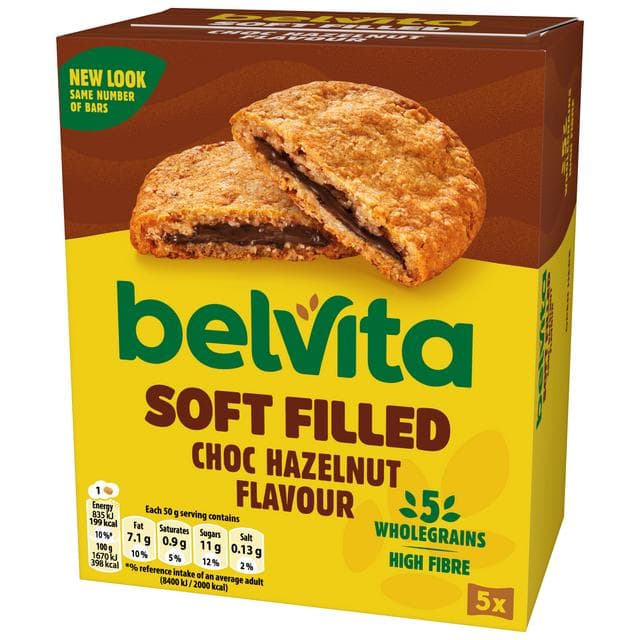 Belvita Soft Bakes 5 x 50g Chocolate Hazelnut Flavour Cereal Multipack Snack Bars - gallery image 5