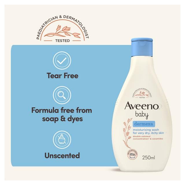 Aveeno Baby Dermexa Moisturising Baby Wash For Dry & Itchy Skin 250ml - gallery image 3
