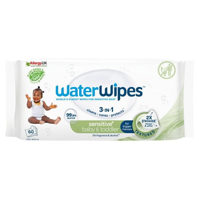 WaterWipes Sensitive 60 x Baby & Toddler Biodegradable Wipes - gallery image 1