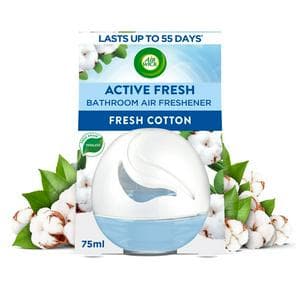 Air Wick Fresh Cotton Active Fresh Bathroom Gel Air Freshener 75ml