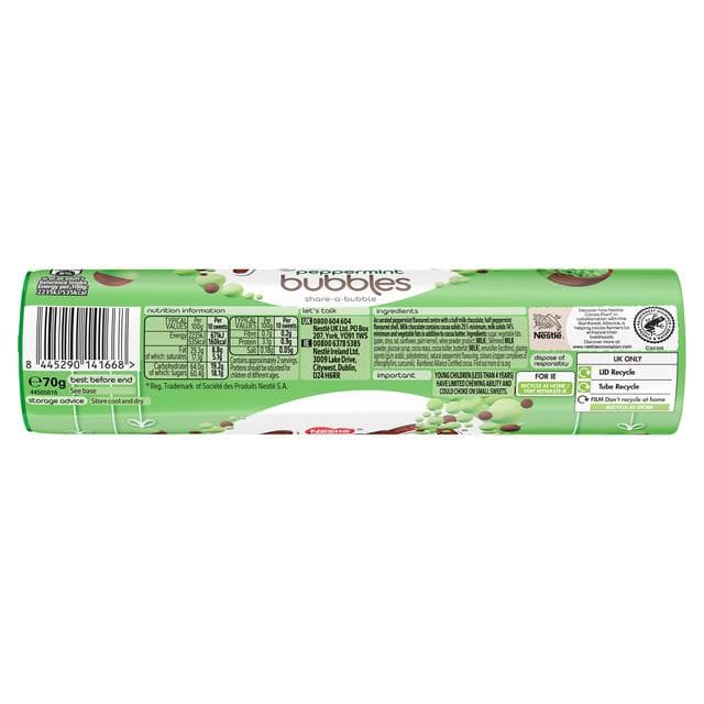 Aero 70g Bubbles Peppermint Chocolate Giant Tube - gallery image 2