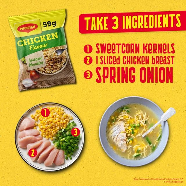 Maggi 3 Minute Instant Noodles Chicken Flavour 4x59g - gallery image 4