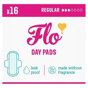 Flo Bamboo Super Absorbent Soft Thin Day Period Pads with Wings x16