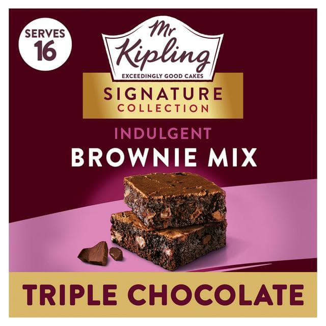 Mr Kipling Signature 379g Baking Triple Chocolate Brownie Cake Mix - gallery image 1