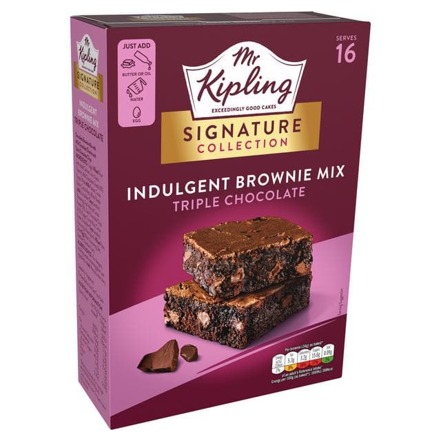 Mr Kipling Signature 379g Baking Triple Chocolate Brownie Cake Mix - gallery image 2