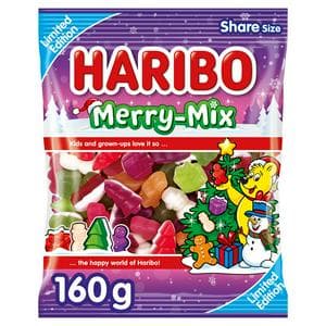Haribo Merry Mix 160g Fruit Candyfloss & Marshmallow Flavour Jelly & Foam Sweets Sharing Bag