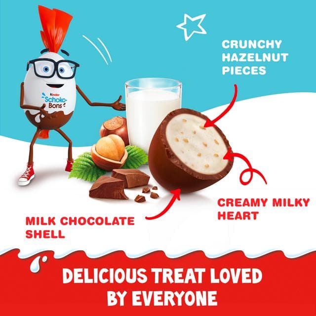 Kinder Milk Chocolate & Hazelnut Schoko Bons 200g - gallery image 2