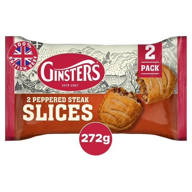 Ginsters Peppered Steak Slices x2 272g - gallery image 1