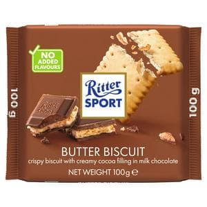 Ritter Sport 100g Butter Biscuit Milk Chocolate Bar