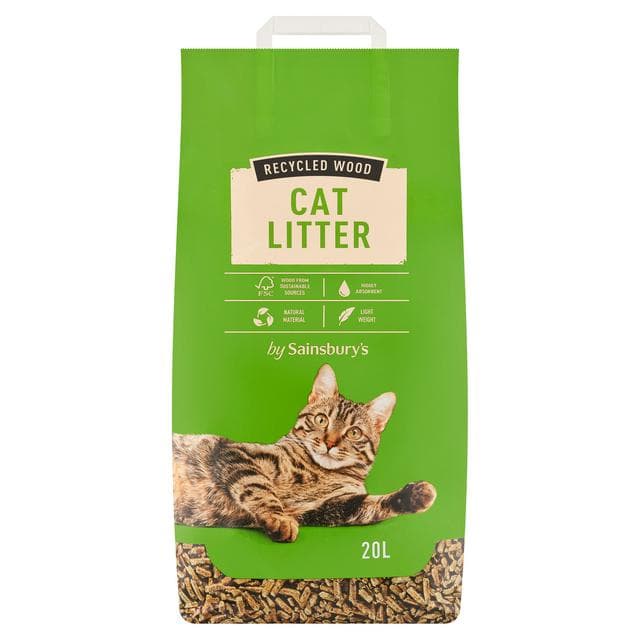 Sainsbury's Recycled FSC Wood Cat Litter 20L - gallery image 1