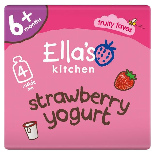 Ella's Kitchen Strawberry Yogurt 6+ Months 4 x 90g - gallery image 1