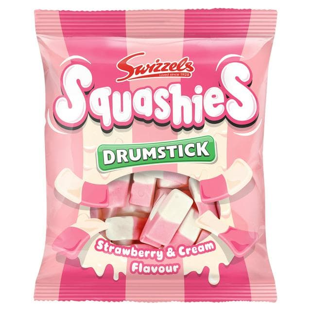 Swizzels Squashies Drumstick Strawberry & Cream Flavour 140g - gallery image 1