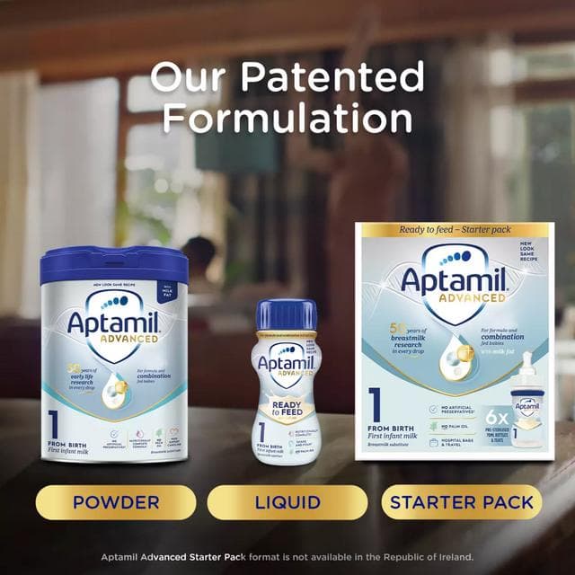 Aptamil Advanced 1 First Infant Milk From Birth 4x200ml - gallery image 3