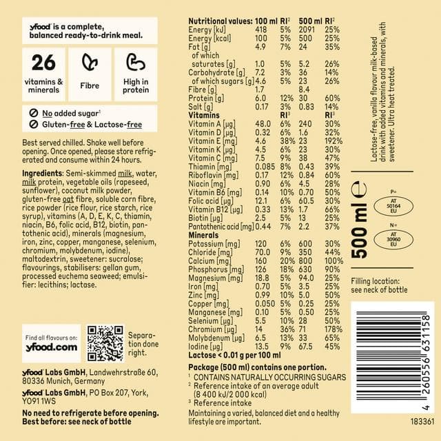 yfood Ready to Drink Complete Meal Smooth Vanilla 500ml - gallery image 3