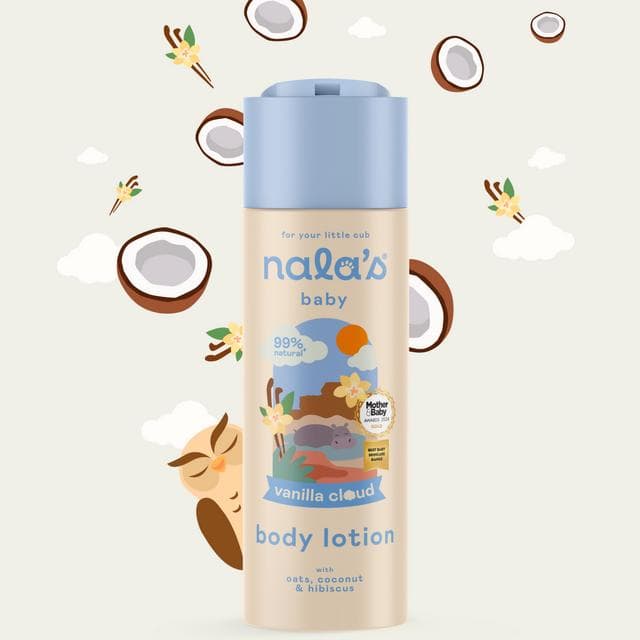 Nala's Baby Vanilla Cloud Body Lotion with Oats Coconut & Hibiscus 200ml - gallery image 2