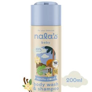 Nala's Baby Vanilla Cloud Body Wash & Shampoo with Oats Camomile Hibiscus 200ml