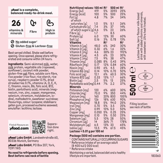 yfood Ready to Drink Complete Meal Fresh Berry 500ml - gallery image 3