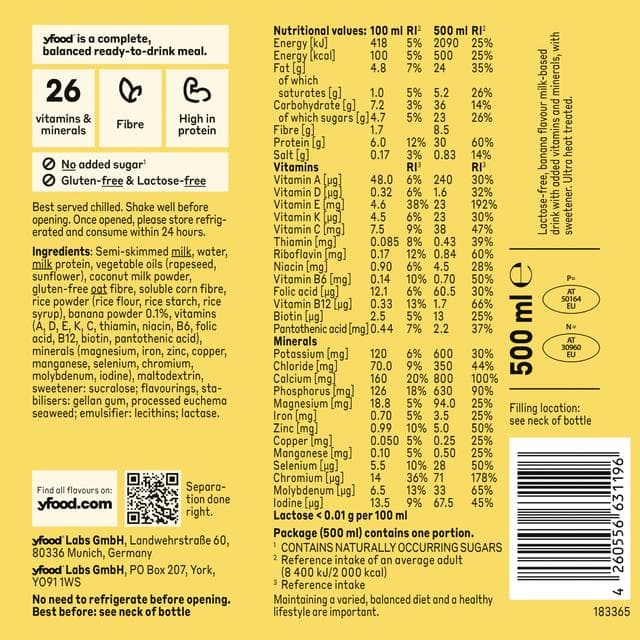 yFood 500ml Happy Banana Ready to Drink Complete Meal Drink - gallery image 3