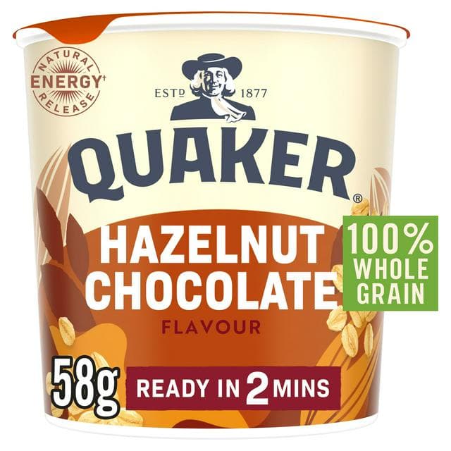 Quaker Oats Hazelnut Chocolate Porridge Pot 58g - gallery image 1
