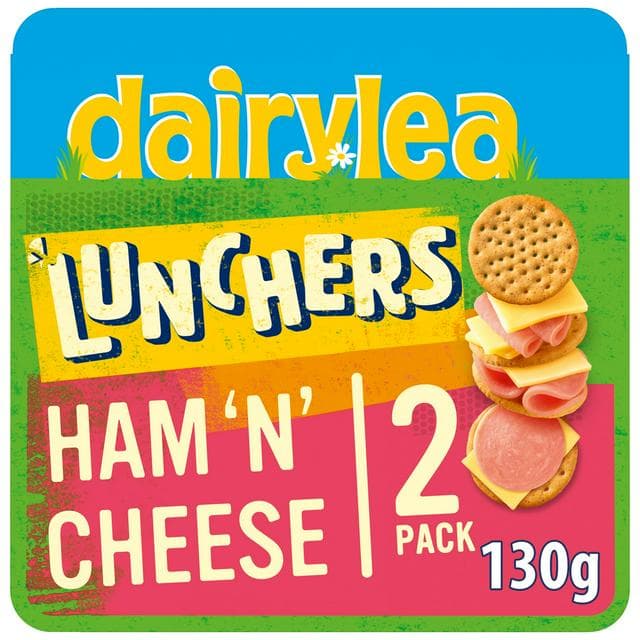Dairylea Lunchers 2 x 65g Ham 'N' Cheese Twin Pack Snack - gallery image 1
