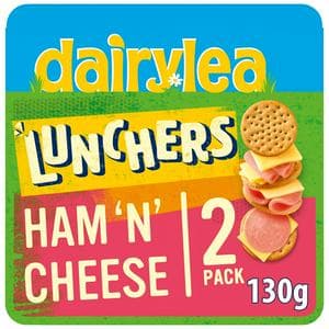 Dairylea Lunchers 2 x 65g Ham 'N' Cheese Twin Pack Snack