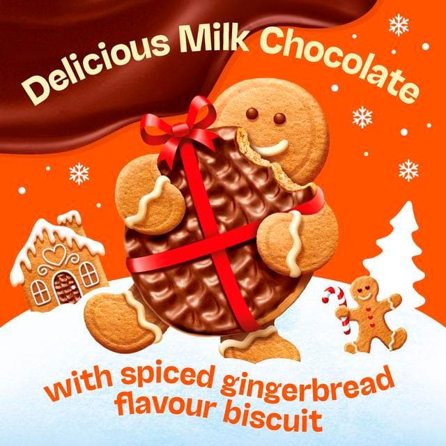 McVitie's Digestives 266g Gingerbread Chocolate Biscuit, Festive Edition - gallery image 3