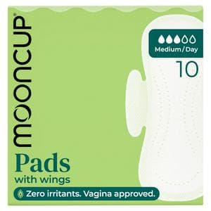Mooncup 10 x Heavy Night Wing Period Pads with Wings Organic Sanitary Towels