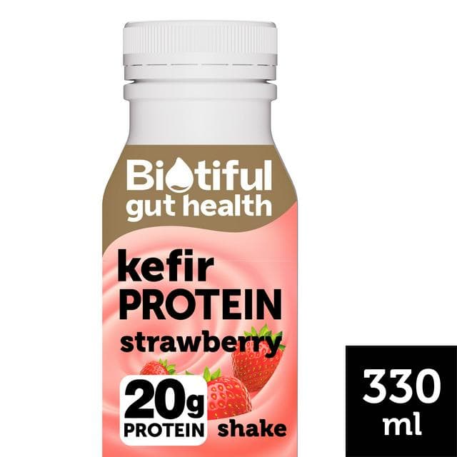 Biotiful Gut Health Strawberry Kefir High Protein Drink 330ml - gallery image 1
