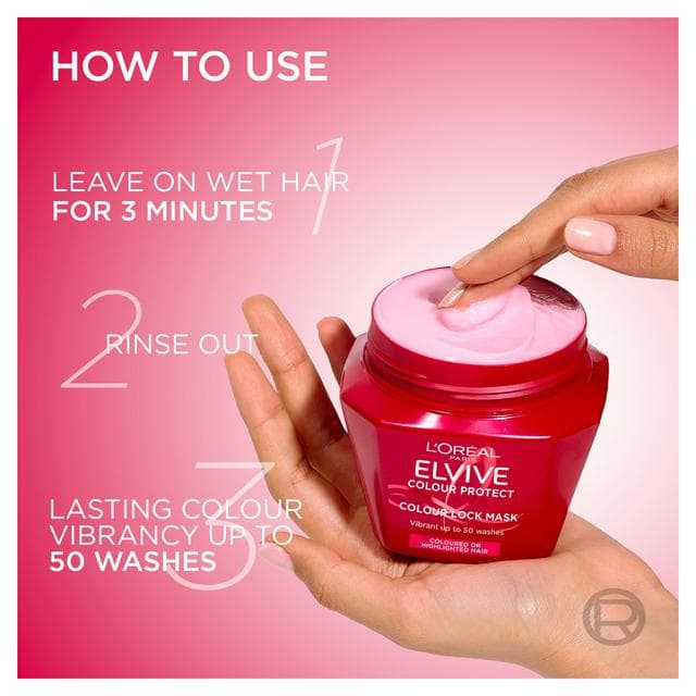 L'Oréal Elvive Colour Protect Hair Mask 300ml - gallery image 4