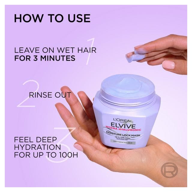 L'Oréal Elvive Hydra Hyaluronic Hair Mask with Hyaluronic Acid for Dry Hair - gallery image 5
