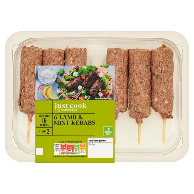 Sainsbury's British or New Zealand Lamb & Mint Kebabs 360g - gallery image 1