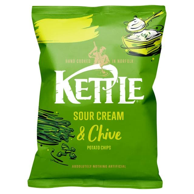 Kettle Sour Cream & Chive Potato Chips 130g - gallery image 1