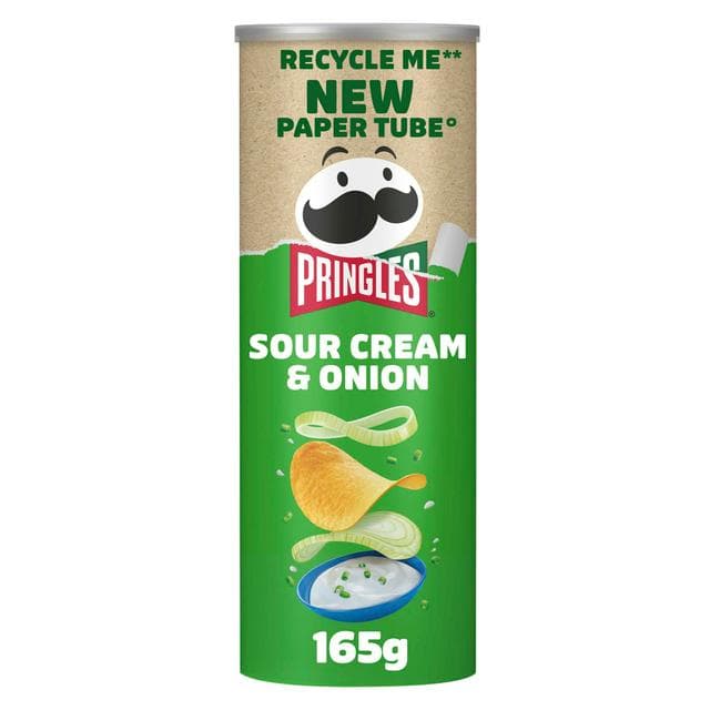 Pringles 165g Sour Cream & Onion Sharing Crisps - gallery image 1