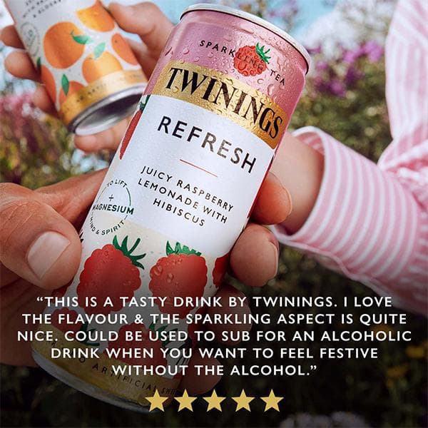 Twinings Sparkling Tea Refresh Juicy Raspberry Lemonade with Hibiscus 4 x 250ml - gallery image 6