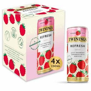 Twinings Sparkling Tea Refresh Juicy Raspberry Lemonade with Hibiscus 4 x 250ml