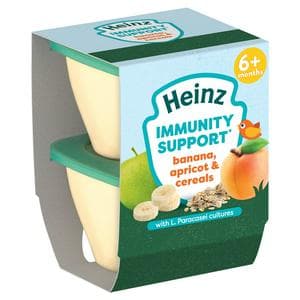 Heinz Banana, Apricot & Cereals Immunity Support Baby Food Pots 6+ Months 2x100g