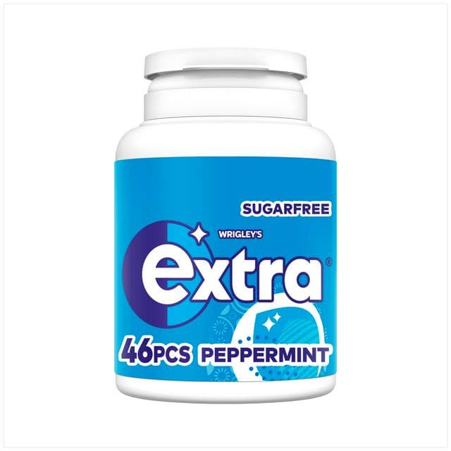Extra Peppermint Mints Sugarfree Chewing Gum Pieces Bottle x46 - gallery image 1