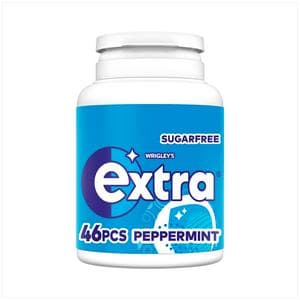 Extra Peppermint Mints Sugarfree Chewing Gum Pieces Bottle x46