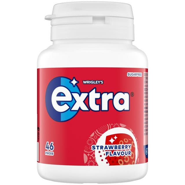 Extra Strawberry Flavour Sugarfree Chewing Gum Bottle Pieces x46 - gallery image 1