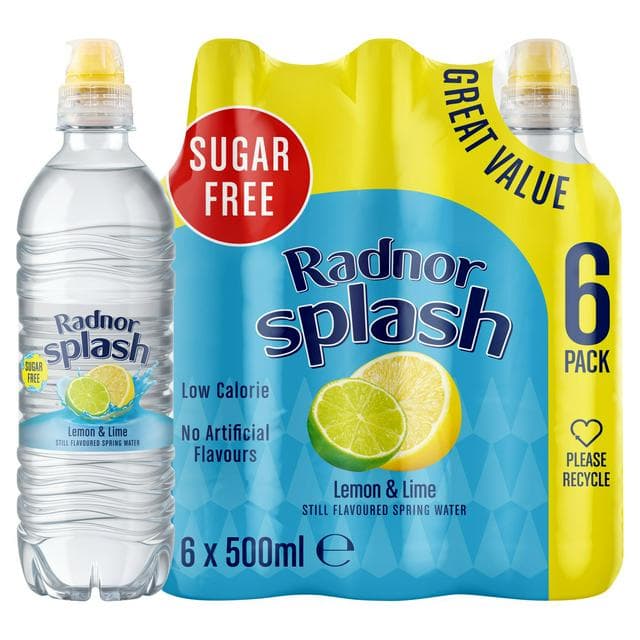 Radnor Splash Lemon & Lime Still Flavoured Spring Water 6x500ml - gallery image 1