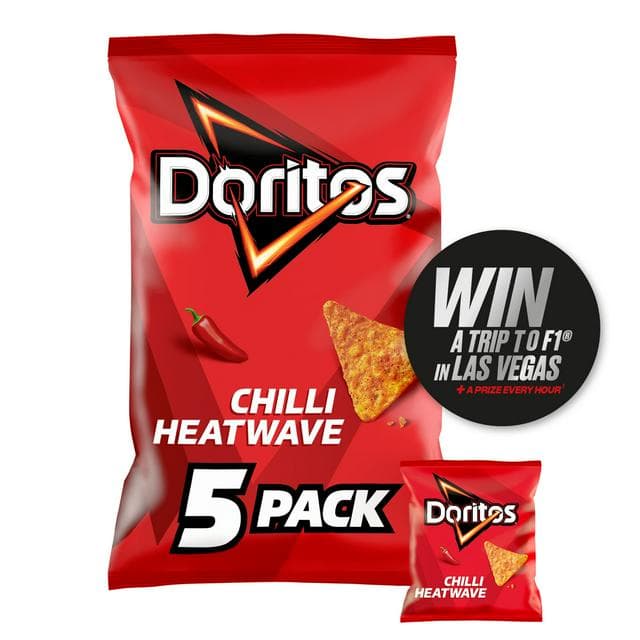Doritos Chilli Heatwave Tortilla Chips Multipack Crisps 5x30g - gallery image 1