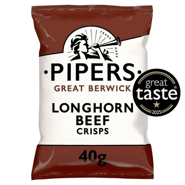 Pipers Great Berwick Longhorn Beef Crisps 40g - gallery image 1