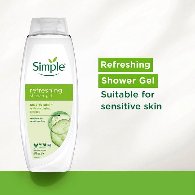 Simple Kind To Skin Shower Gel Refreshing 675ml - gallery image 2