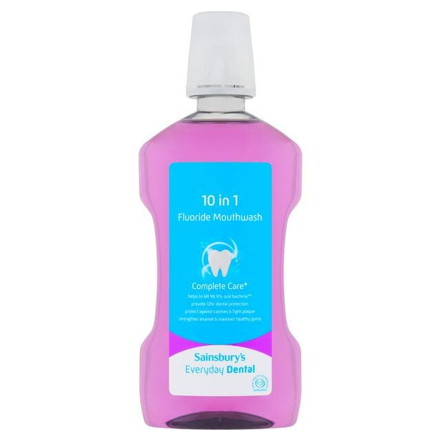 Sainsbury's Everyday Dental 10 in 1 Fluoride Mouthwash 600ml - gallery image 1