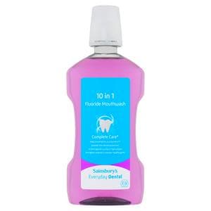 Sainsbury's Everyday Dental 10 in 1 Fluoride Mouthwash 600ml