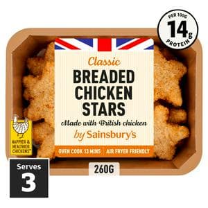 Sainsbury's Fresh British Chicken Breaded Stars 360g