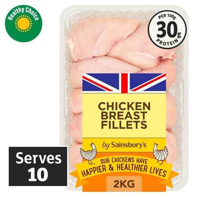 Sainsbury's 2kg British Fresh Skinless & Boneless Chicken Breast Fillets - gallery image 1