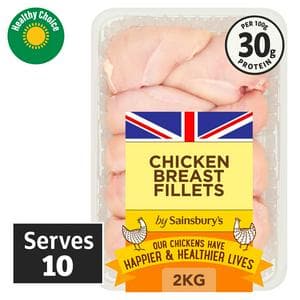 Sainsbury's 2kg British Fresh Skinless & Boneless Chicken Breast Fillets