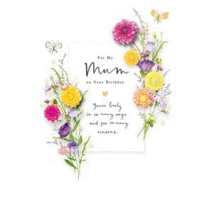Gibson Happy Birthday Mum Sentimental Floral Design Greeting Card